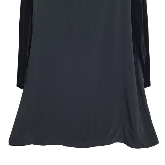 Jones New York Sz 18 Dress Velvet Trim A-line Long Sleeve Knee Length LBD Party - Picture 7 of 12